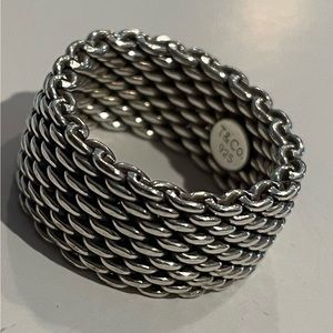 Tiffany & Co Somerset mesh ring size 7